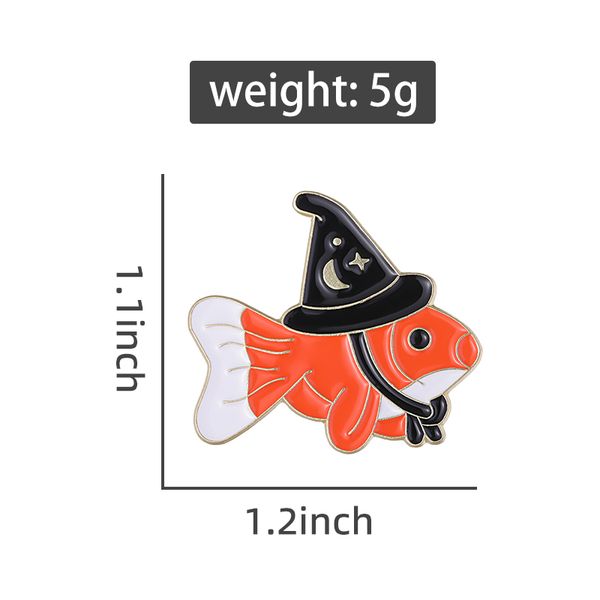 Goldfish dans un chapeau épingle en émail