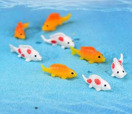 Goudvis miniatuur schattige vissen ambacht wit goud vissen bowl waterscape sprookjes accessoire microlandscape aquarium decoratie diy m8122294