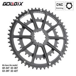 Goldix Road Bike Crankset 165/170/172,5 / 175 mm Longueur Croche à double chaîne Couronne 50-34T / 52-42T / 53-39T pour Shimano
