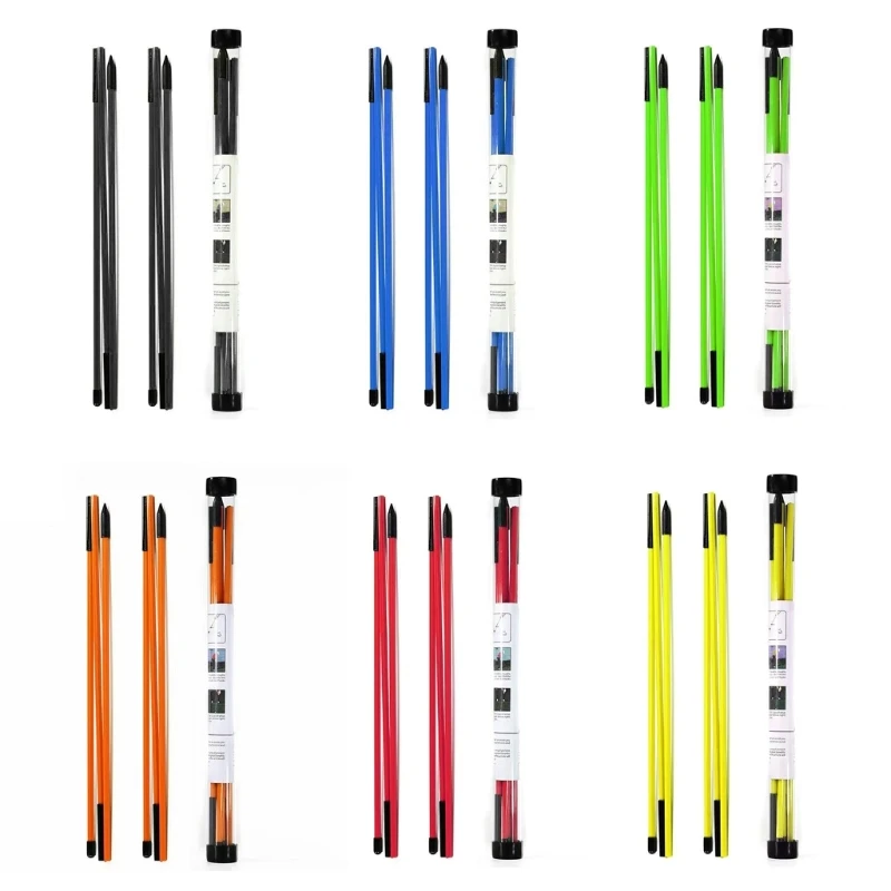 Golfjustering Sticks Collapsible Golf Practice Rods Swing Trainer Tools 2 Pack Golf Alignment Stick Golf Swing Training Tool
