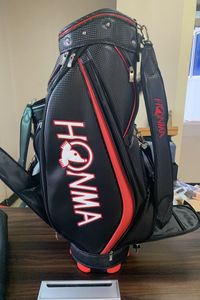 Golf Bags HONMA Cart Bags Unisex bag in black is made of PU Waterproof, large capacity