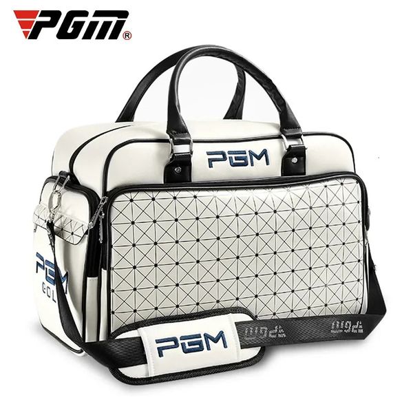 Sacs de golf Sacs de golf PGM Sacs de vêtements de golf en cuir de grande capacité Sacs de chaussures de golf imperméables Sac à main de sport double couche YWB016 231204