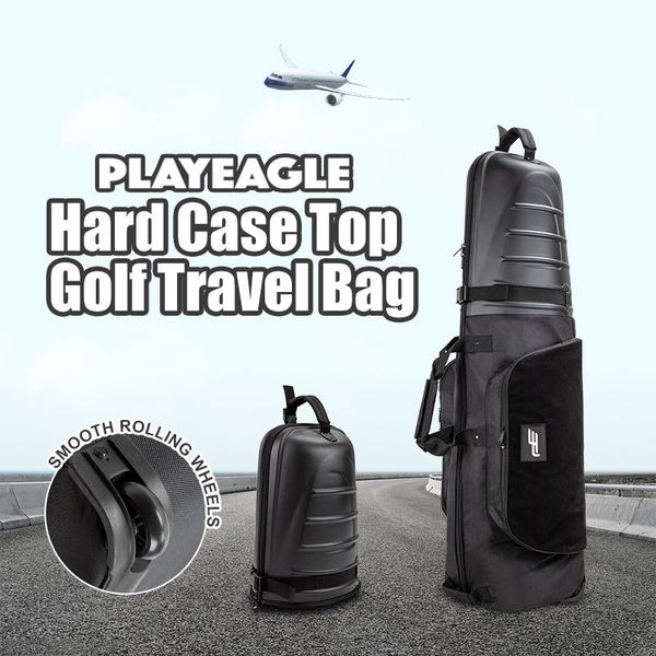 Bolsas de golf Playeagle Hard Top Golf Travel Cover Bolsa de aviación Portátil plegable con ruedas y estuche rígido 230711