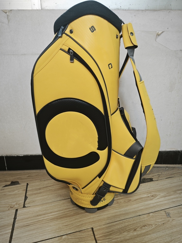 Golf Bags Yellow Cart Bags with black circle T Unisex PU waterproof large capacity Golf bag Contact us to view pictures with LOGO