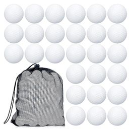 Balles de golf 100 Pcs Balle d'entraînement en plastique creux avec sacs de rangement à cordon en maille pour l'entraînement p230609