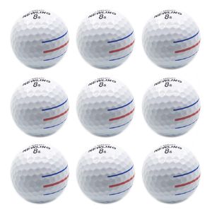 Golf Ballen 12 Stuks 3 Kleur Lijnen Doel Super Lange Afstand 3PieceLayer Bal Voor Professionele Concurrentie Spel Merk 230225