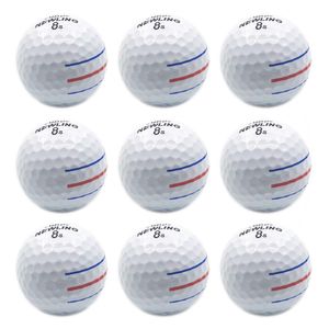 Golf Balls 12 Pcs Golf Balls 3 Color Lines Aim Super Long Distance 3-PieceLayer Ball For Professional Competition Game Brand 230313