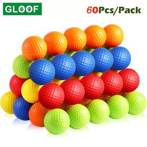 Golfballen 60PCSPACK PE Plastic golf oefenballen Realistisch Feel Flight Training Balls for binnen- of Outdoor Backyard Random Color 230428