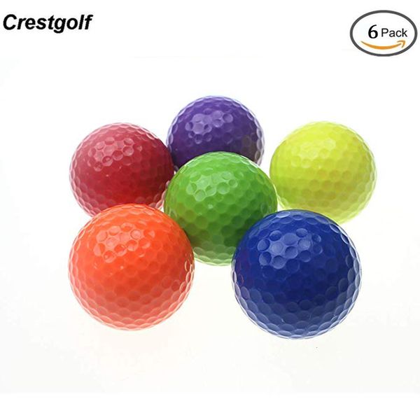 Pelotas de golf CRESTGOLF 6pcsPack Colorful Mini Two Piece Practice Training Pelotas 221203