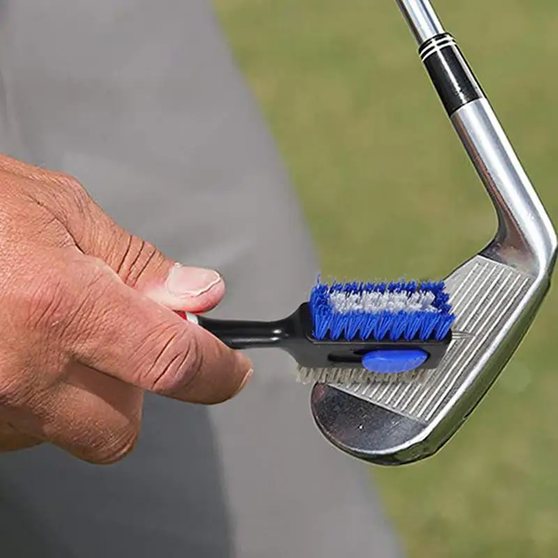 磁気カラビナ付きゴルフブラシスクラバー非滑りハンドル格納式ネイルヘッドゴルフクラブクリーナーブラシゴルフロッドクリーナー