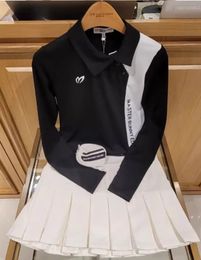 Ropa de golf para mujer Camisa larga redonda de cuello