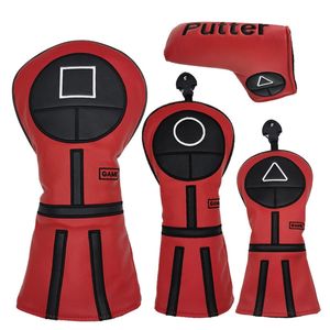 Golf Club # 1 # 3 # 5 Wood Headcovers Driver Fairway Woods Couvercle PU Couvre-tête en cuir Set Protector Red 240510