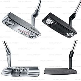 Golf Club Golf Putter Black and Silver Putter Special Newport 2 Lucky Four-Leaf Clover Skull Patroon Meerdere stijlen om te kiezen uit gratis clubhoofdomslag HYN