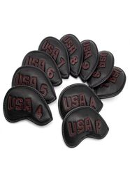 Golf Club Iron Cover HeadCover USA avec Redwhite Stitch Golf Iron Head Covers Golf Club Iron Covelles Coverses 10pcSet 223153440