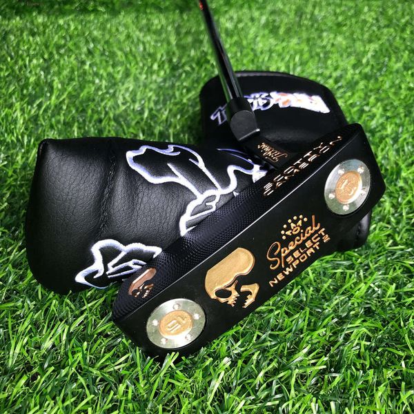 Golf Club Iron Set Men's Golf Putter Skull Gold Gold Right-Douilles de haute qualité 32/33/34/35 pouces avec couverture avec logo 986