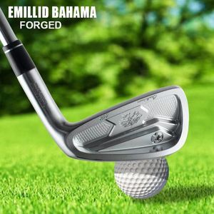 Clubs de golf Emillid bahama cv8 fers de golf set argent forgé 4-9p 7pcs r / s / sr flex acier / graphite arbre avec les couverts
