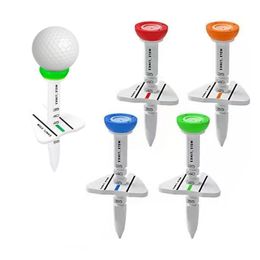 Golf dubbele tee stap omlaag balhouder Plastic T -accessoires Accessoires geschenken voor golfer 4 kleuren met pakket 220812
