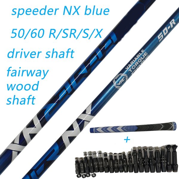 Golf Drivers Shaft Speeder NX Bleu hautement élastique Club Graphite Club Flex R / Sr / S Manchet et poignée d'assemblage libre