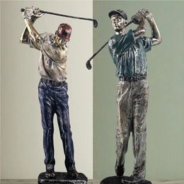 Golf Figure Statue Résine Golfer Vintage Figurines Home Office Salon Decoration OBJET