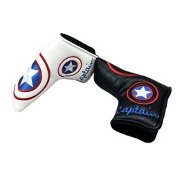 Golf vijfpuntig sterrenpatroon Putter Cover PU Leather Golf Club Cover Blade Putter Cover Protector met magneetsluiting 240409