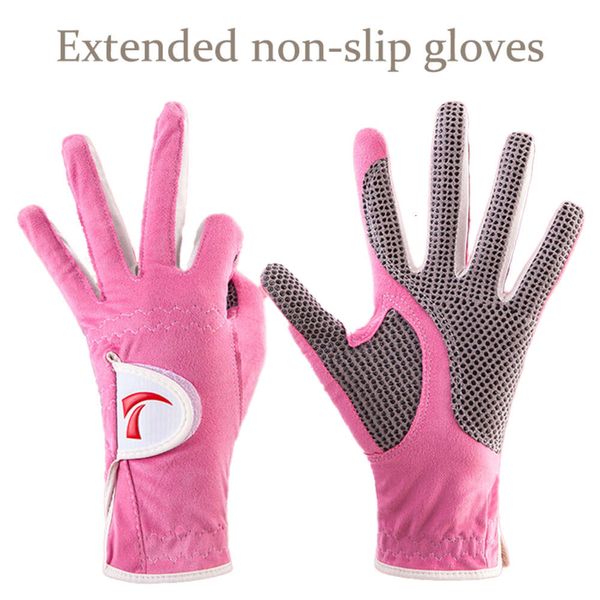 Gants de golf les mains de tissu ultra à fibres étendues pour femmes portent des gants de sport respirants anti-glissement à double main