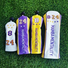 Couverture de golf Pu Leather Club Golf Cover Cover Basketball Player anniversaire Jersey Wood Club Head Cover Putter Cover 240429