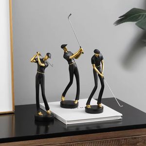 Statue humaine de golf en résine, Sculpture créative, accessoires de décoration de bureau, artisanat moderne, Figurines de table, décoration de la maison, 240304