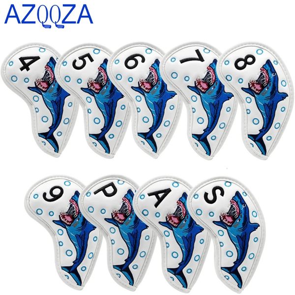 Golf Iron Club Head Covers Headvers Set-Pu Leather Club Golf Club Case de protection Broderie s'adapte au Golf Iron Clubswhite / Blue 240415