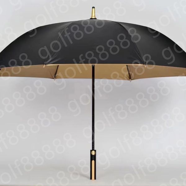 Golf sur le cours Umbrel de créateur de créateurs Stock Full Fibre Umbrella Gold Rubber Golf Advertising Umbrella Large 27 pouces plus Logo Logo Handle Gift Gift.