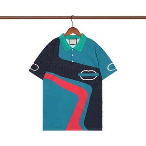 Polos de golf pour hommes T-shirt de designer High Street Broderie Couture Revers Polo Bretelles Imprimé Haut de gamme High Street Tendance Tops