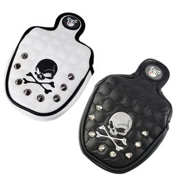 Golf Putter Cover Skull Rivets PU Leather Magnetic Sluiting Headcover voor Mallet Putter Golf Head Covers 240511
