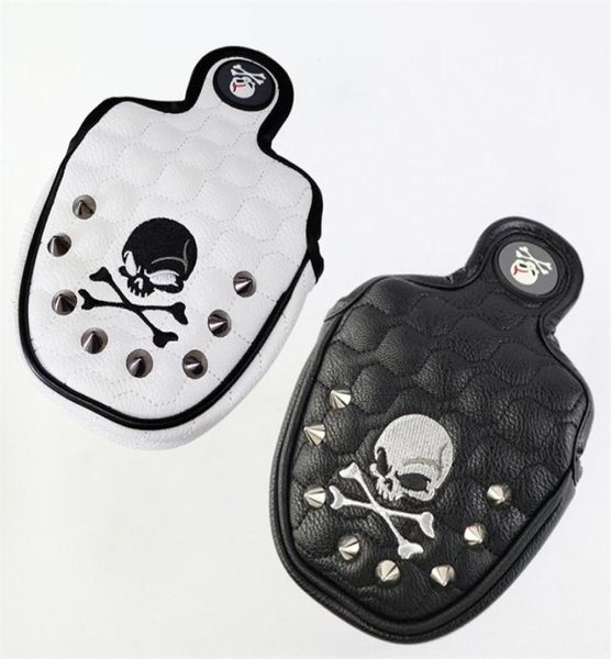 Funda para Putter de Golf, remaches de Calavera, cubierta para cabeza de cuero PU con cierre magnético para mazo, Putter, cubiertas para cabeza de Golf 2206298525984