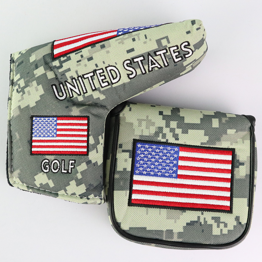 Golf Putter Cover USA American National Flag for Mallet Blade Golf Putter Head Cover Protector Magnetic Closure