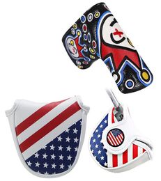 Golf halfronde of rechte lijn putter headcover fijne kwaliteit pu rod head set van American Pattern Club Push Rod Headdear9463779