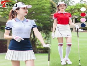 Chemise de Golf femmes t-shirt sport d'été vêtements de sport à manches courtes chemise ajustée à sec dames respirant Poloshirt vêtements de Golf 2206238837435