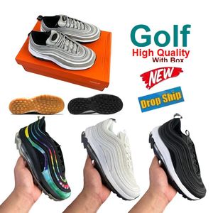 Chaussures de golf hommes femmes Silver Bullet Chaussures de course avec boîte noire blanche baskets Sports Shoe NOUVEAU