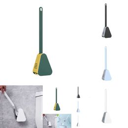 Golf Siliconen toiletborstels met houder Set Long Handled Toilet Cleaning Brush Black Modern Hygienic Bathroom Accessoires