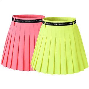 Falda de golf para mujer Falda plisada coreana de cintura alta con pantalones cortos interiores faldas de tenis para chica segura gimnasio correr deportes Fitness Skort 240122