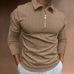 golfsportpolo gestippeld overhemd shirts met lange mouwen casual streetwear poloshirt joggerpolo's winter herfst hoodies