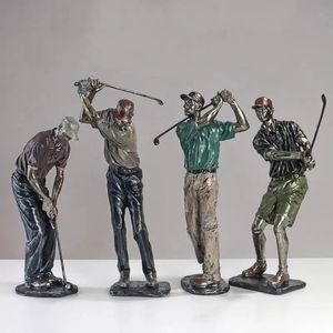 Statues De Golf Sculpture Figurines De Golfeur Créatives Décor À La Maison Joueur Art Figure Décorations De Bureau Cadeau De Collection Artisanat De 240318