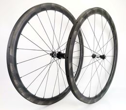 Surper light Full Carbon Wheels 38mm Diepte 25mm Breedte Carbon Whebeelset Clincher / Tubular Road Carbon Bike Wheelset met Speciaal remoppervlak