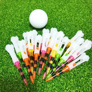 Tees de golf 100 pièces tees de golf en plastique tête en caoutchouc pratique tee de golf 8 m 3 1/4 pouces de longueur réduire la friction côté spin incassable 231204