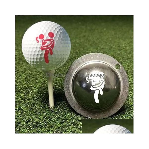 Aides à la formation de golf 1pc drôle Adt Humour Signal Ball Marker Outil d'alignement Modèles Line Liner Modèle Drop Livraison Sports en plein air DHXGH