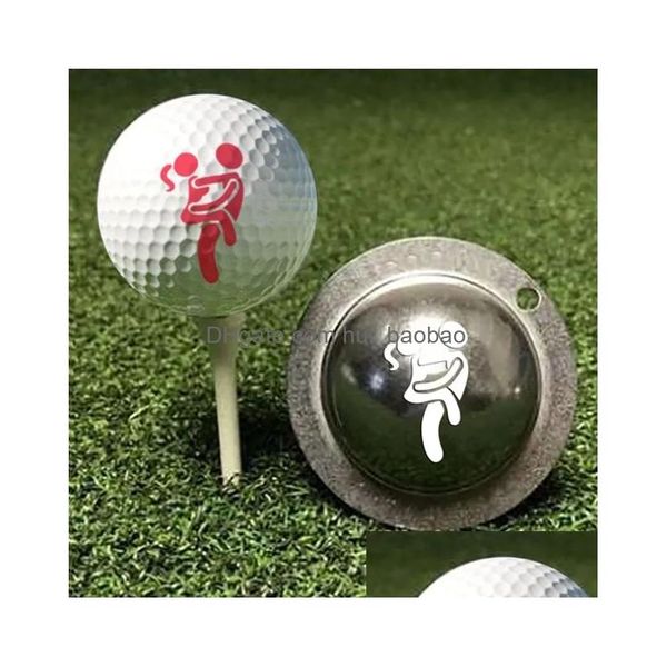 Aides à la formation de golf 1pc drôle Adt Humour Signal Ball Marker Outil d'alignement Modèles Line Liner Modèle Drop Livraison Sports en plein air Dhwia