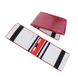 Aides à l'entraînement de golf 1pc PU Scorecard Holder Keeper Score Wallet Yard Book Cover Pocketbook Notation avec 2 cartes 1 crayon cadeau