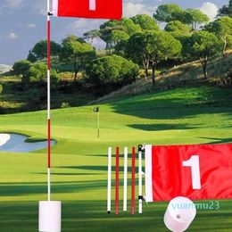 Ayudas para entrenamiento de golf Asta de bandera de 5 secciones Copa de bandera de 6 pies para Yard Pro Agujero desmontable y rango de conducción Vidrio antioxidante 22