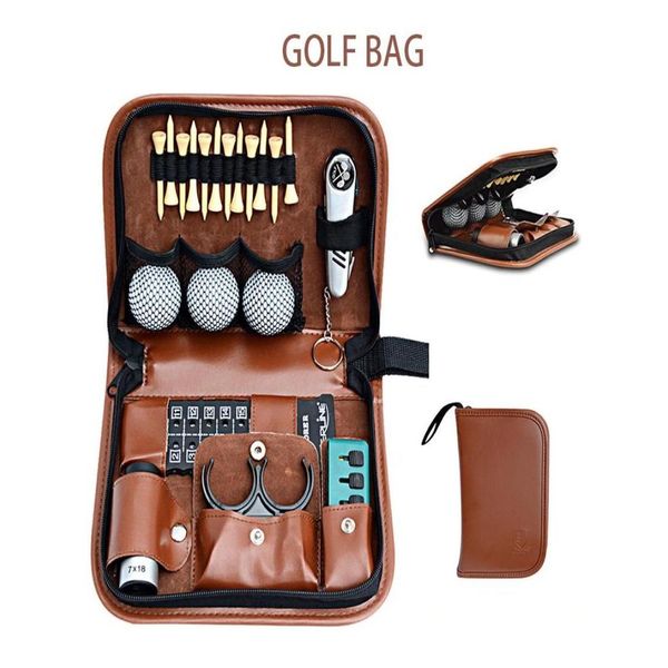 Sac d'aide à l'entraînement de golf, outil multifonction, sac à main, kit de transport, couteau télémétrique, brosse, clip de balle, zone de départ 8200593 Drop Deliv Dh85W