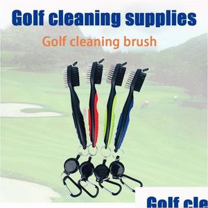 Golf Trainingshulpmiddelen Golfs Club Reinigingsborstel Dubbelzijdig Draagbare Putter Cleaner Accessoires Tool Mvi-Ing Golf Trainingshulpmiddelen Drop Del Dhvp9