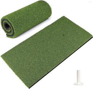 Tapis de frappe pour aides à l'entraînement de golf, gazon de qualité supérieure avec 1 tee en caoutchouc |Pratique synthétique et idéal pour l'extérieur en intérieur 12