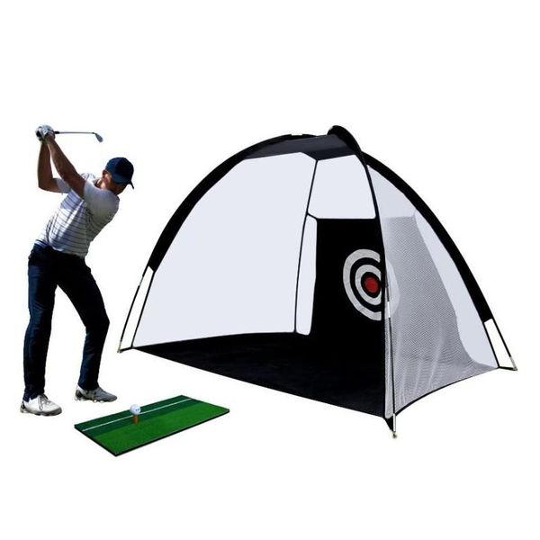 Aides à l'entraînement de golf Intérieur 2M Pratique Net Tente Frapper Cage Jardin Équipement de prairie Tapis de maille Swing extérieur Drop Livraison Sports Out Dh0Up